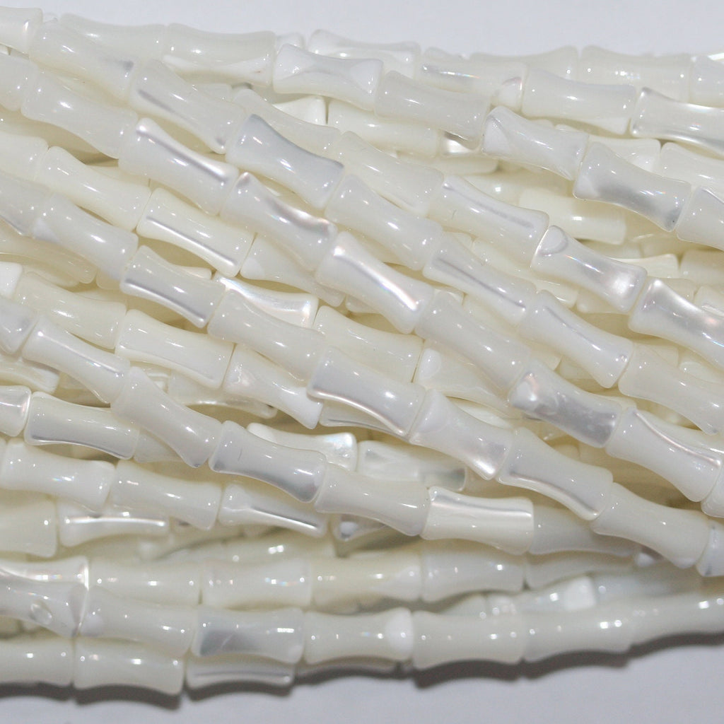 Cuentas de barril lisas St MOP de 16" (8 x 4 mm) - Hilo de 40 cm