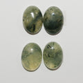 Lote de 4 cabujones ovalados de prehnita de 16 x 12 mm (4 unidades)