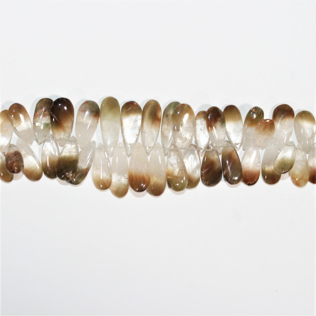 Perles en quartz rutile St de 8 pouces, à facettes lisses et graduées, de 13 x 6 à 20 x 8 mm. Longueur du fil : environ 20 cm.