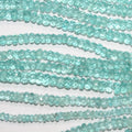 14" St Apatite Faceted Rondelle Beads 3-4x2mm.-Strand 35cm.-Item.8486