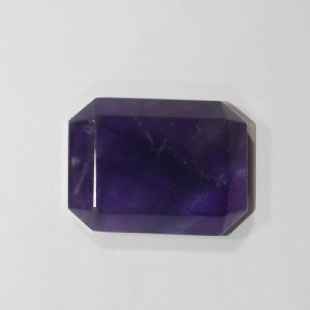 Amethyst Rectangle Faceted Octagon Cabochon 29x22mm Approx.- (1pcs.).- Flat Back. Without Cullet.
