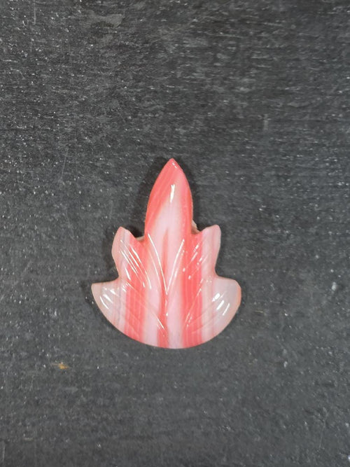 1 Matching Pair Red Agate Leaf (2 Pieces ) 23x18mm