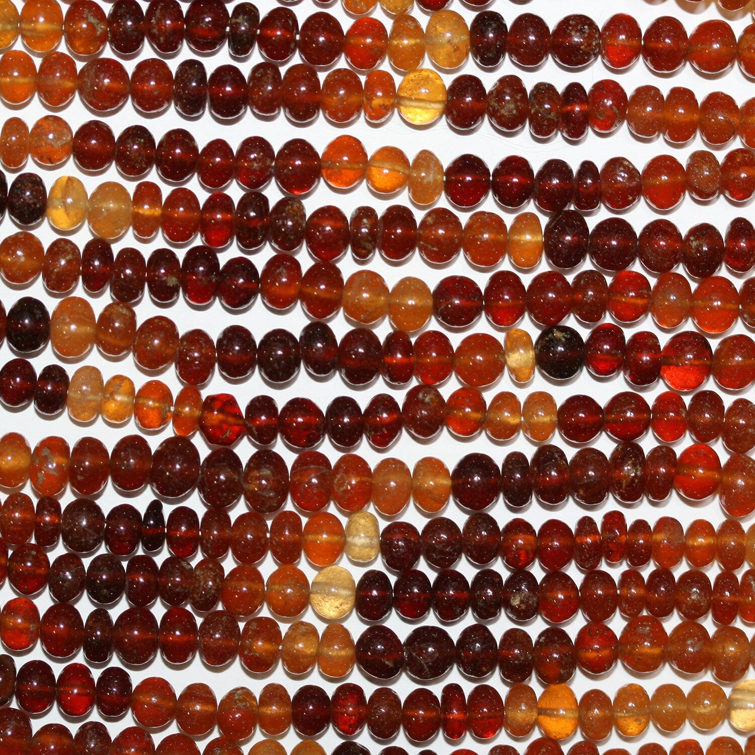 13" St Hessonite Garnet Smooth Rondelle Beads  5x4mm.-Strand 34cm.