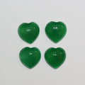 Lote de 4 cabujones de corazón de ágata verde de 20 mm. (4 piezas)
