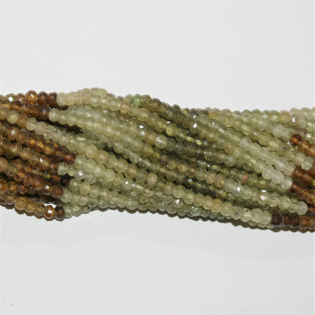 13" St Grossular Garnet Faceted Rondelle Beads 3.5x2.5mm -Strand 33cm