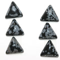 Lot de 6 cabochons triangulaires lisses en obsidienne Nevada (6 pièces) de 12,5 mm