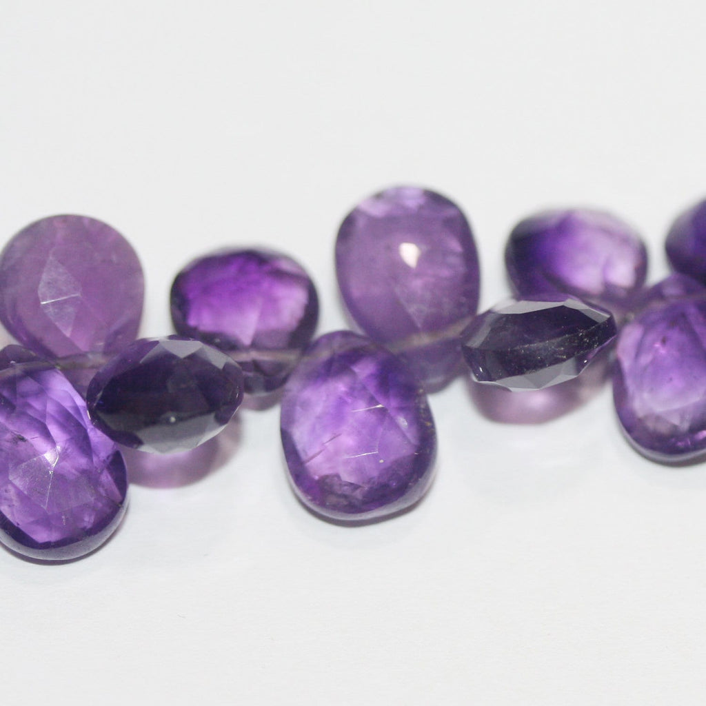 Cuentas de amatista facetadas de 8" x 12 x 9 mm (aprox.), hilo de 20 mm.