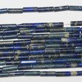 14" St Lapis Lazuli Smooth Tube Beads 13x4mm.- Strand 38cm