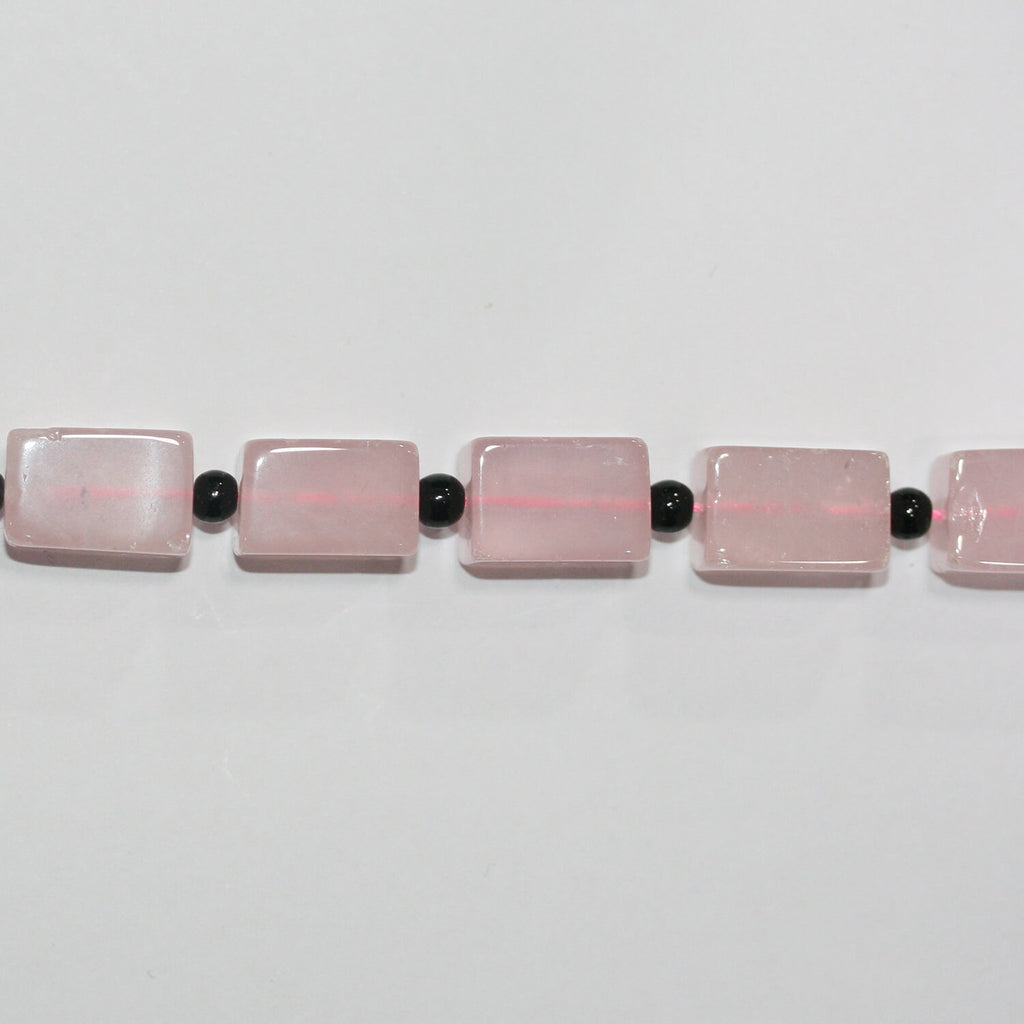 Perles de quartz rose St à prisme lisse 15 x 10 mm - Fil de 39 cm