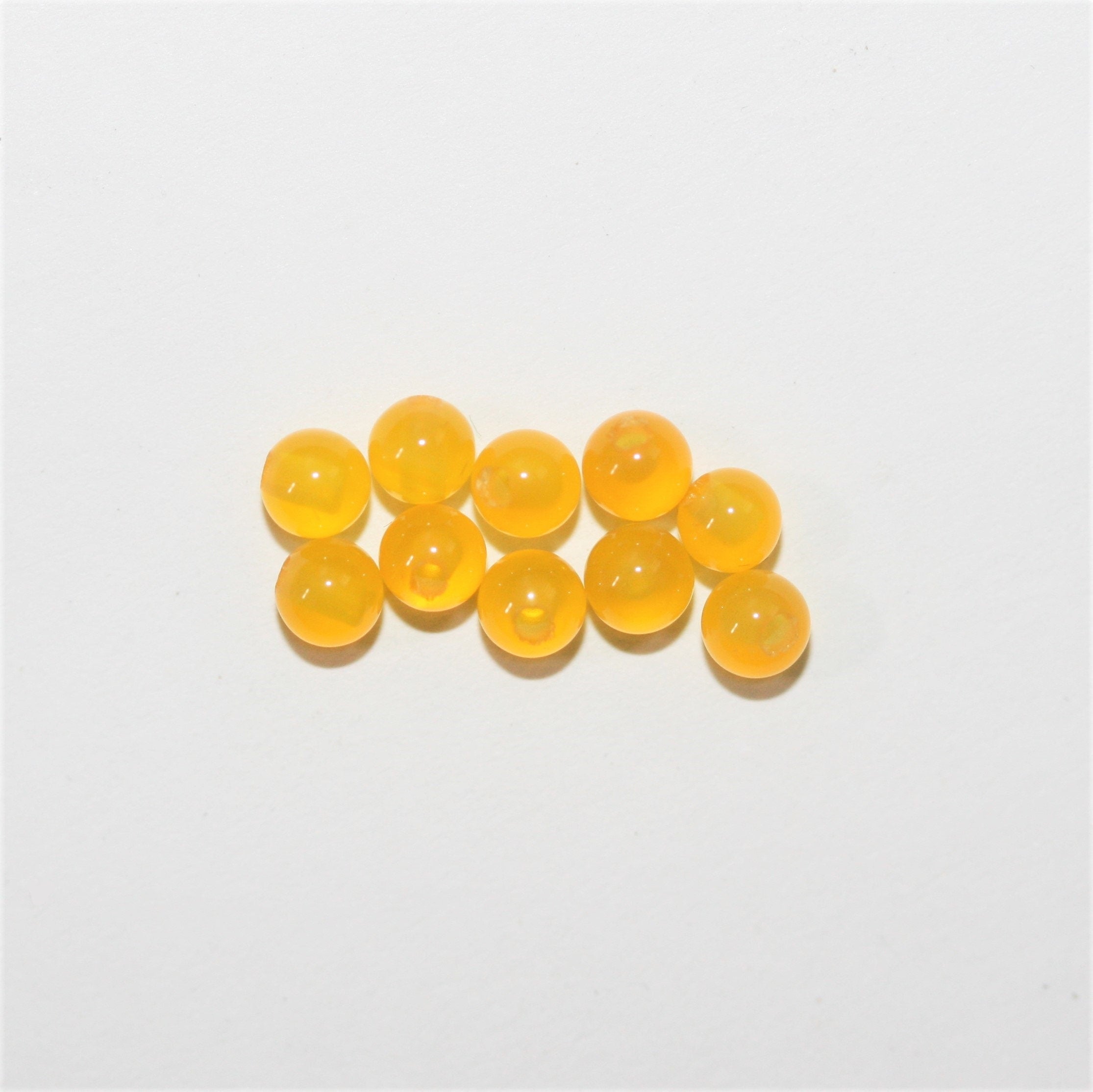 Ágata Amarilla Semiperforada Redonda Lisa 4mm.- 10 Piezas