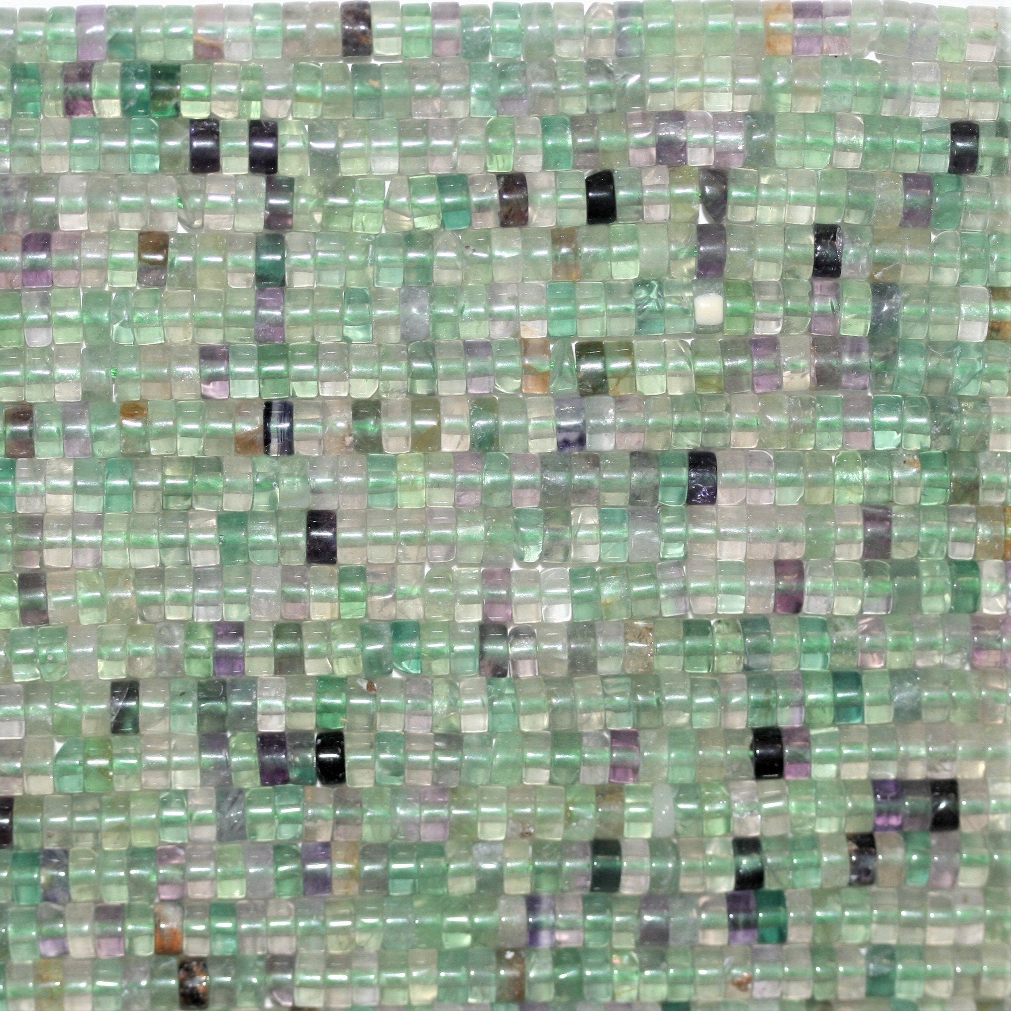 16" Cuentas de disco lisas de fluorita St 4x2 mm.- Hilo 40cm.