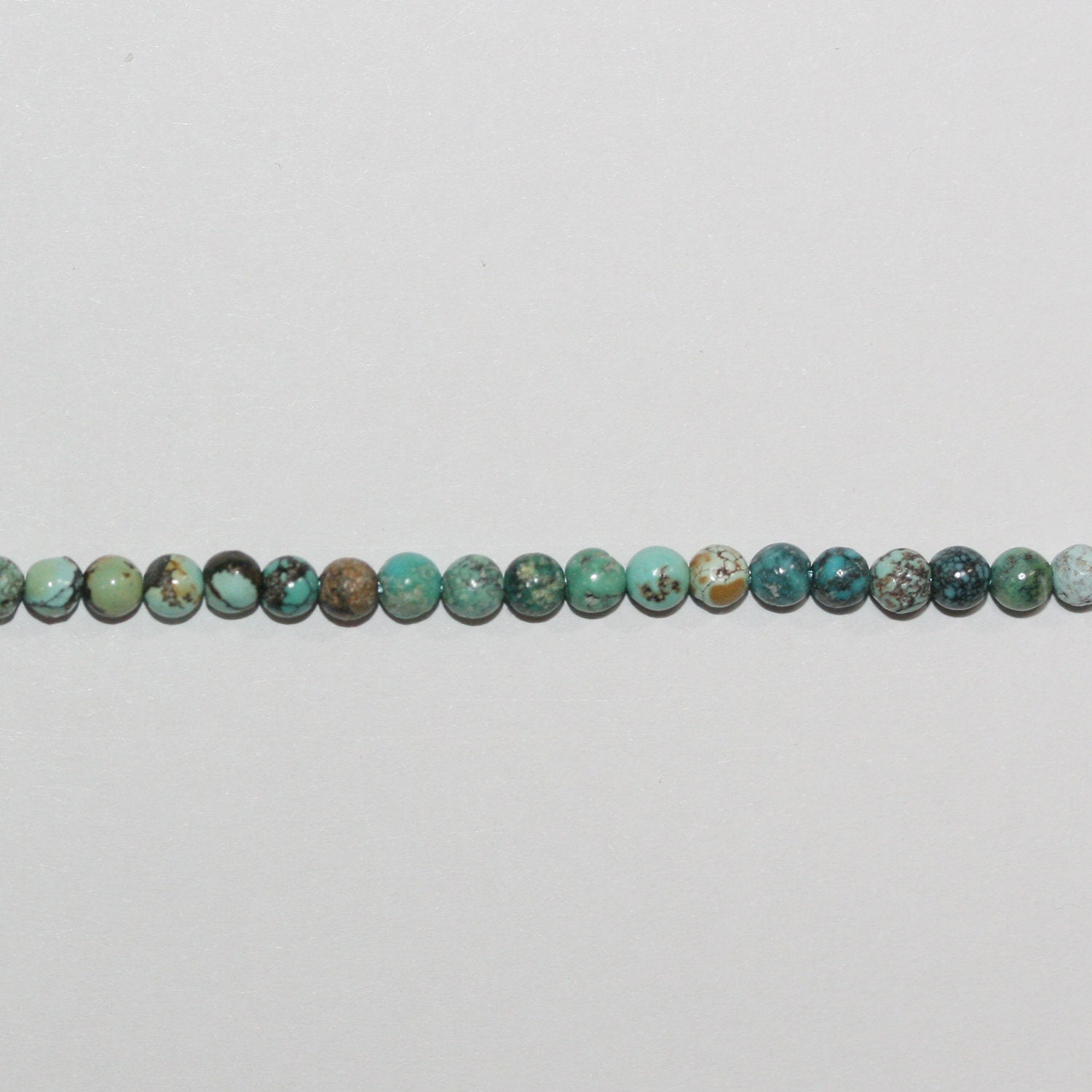 Perles rondes lisses en turquoise St de 15 pouces, 3,5 mm - Fil de 39 cm.