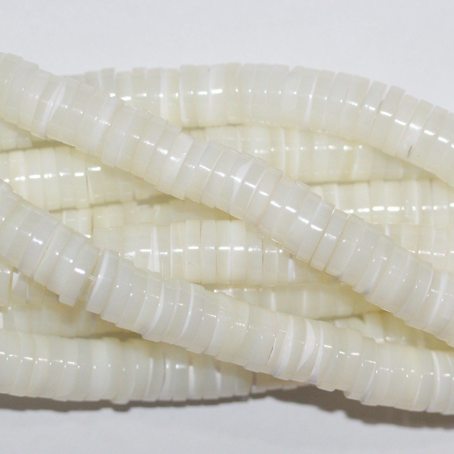 Cuentas de disco lisas St MOP de 16" (6 x 1,5 mm) - Hilo de 40 cm