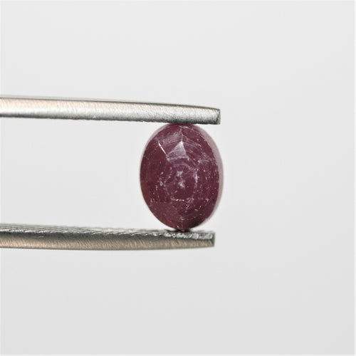 10 Pcs Faceted Oval Ruby Cabuchon. 8x6mm. (10 pcs.)