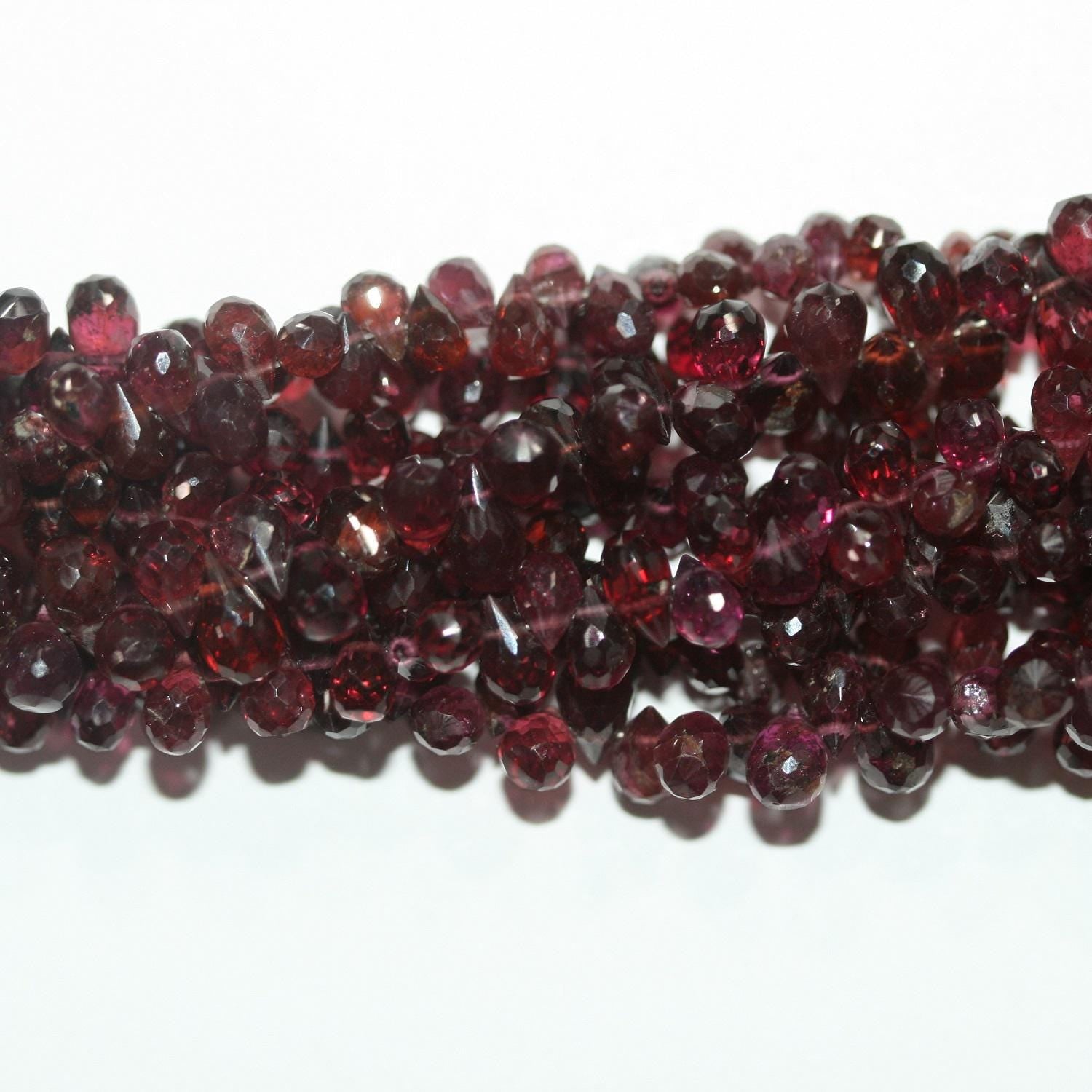 10" St Garnet Faceted Drop Beads 6x4mm. Approx.-Strand 22cm.-Item.14879