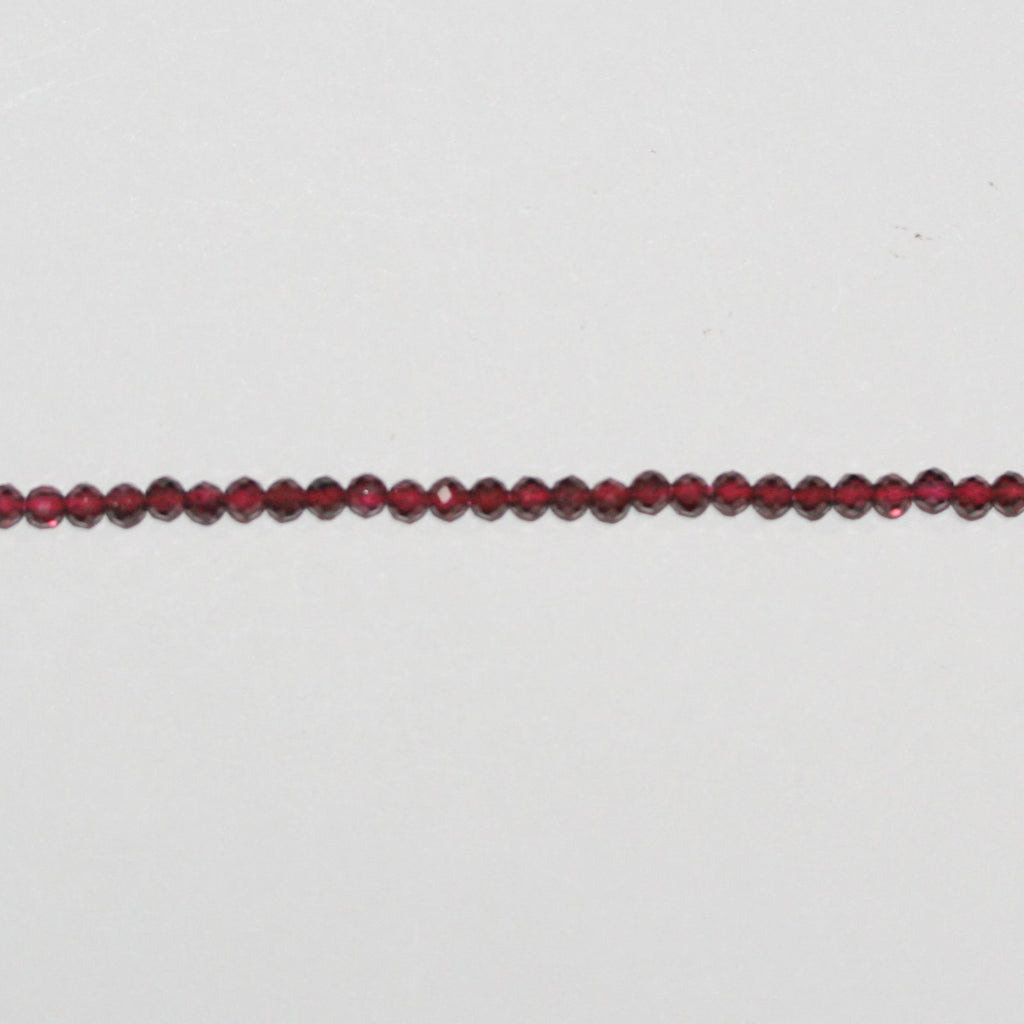 15" Perles rondes à facettes en grenat Saint-Pierre 2,5 mm.-Rig 39 cm.