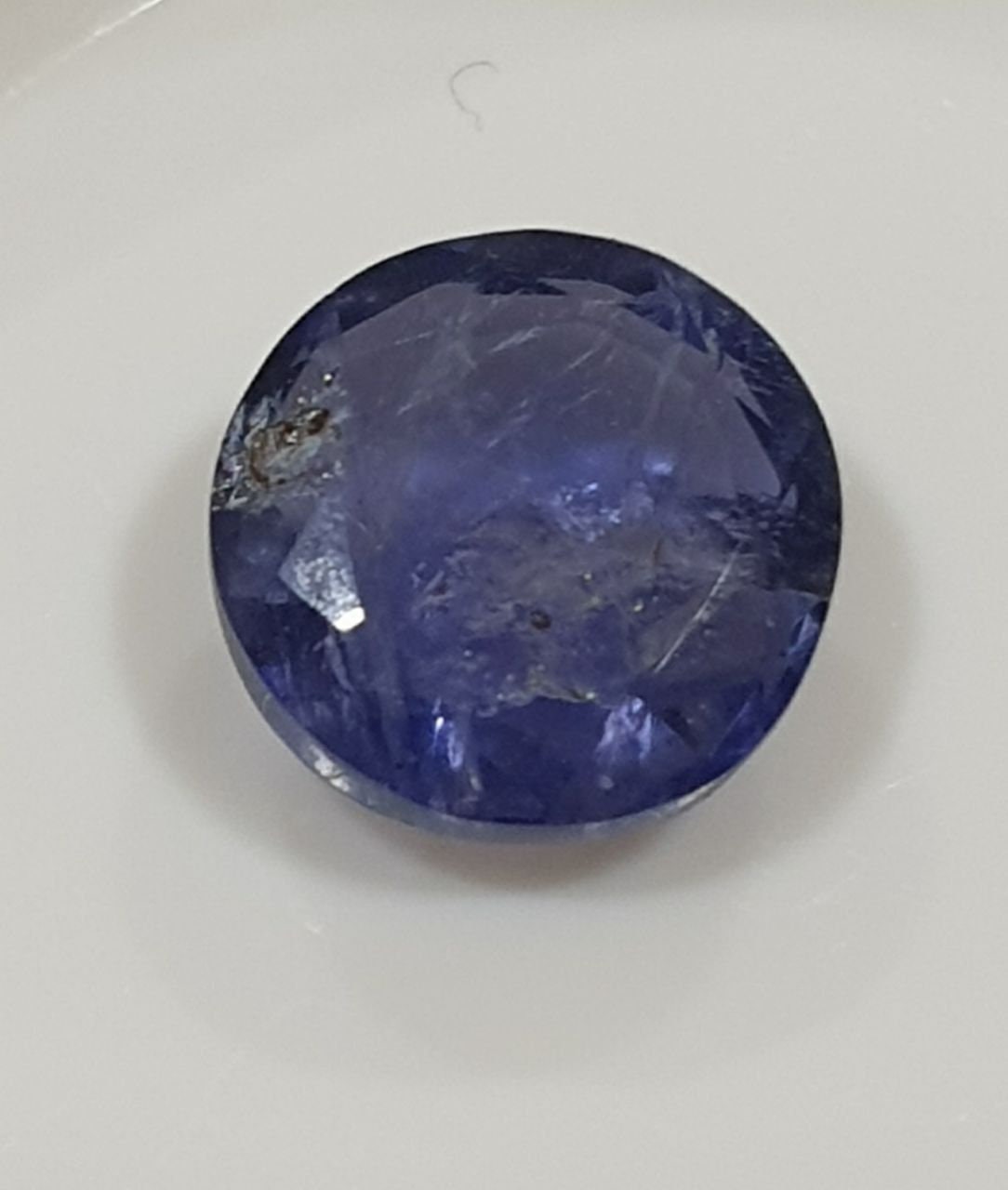 Iolite Cordierite Round Flat Faceted  Cabochon Gems  8mm Untreated Gemstone  Blue Color - Natural Blue Stone- Gemology