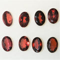 Lote de 8 granates ovalados facetados de 7 x 5 mm. (8 piezas)