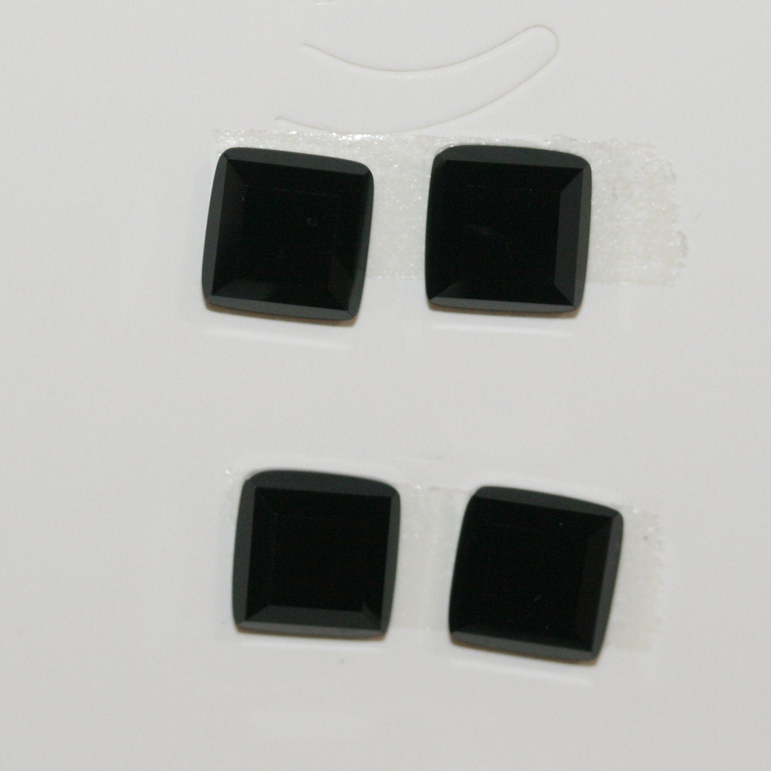 Lote de 4 cabujones cuadrados facetados de ónix de 10 mm (4 piezas)