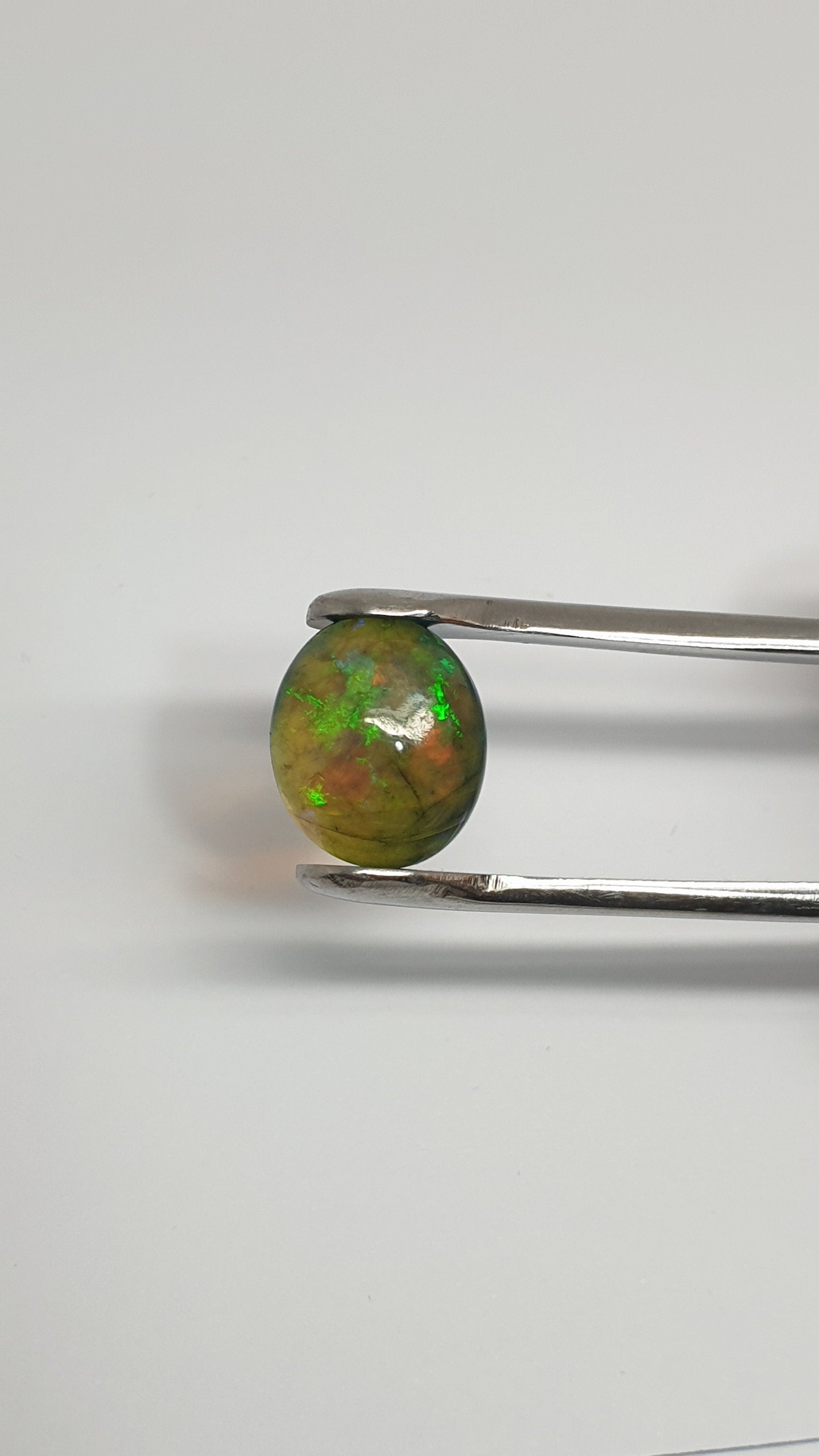 AAAS Black Oval  Opal Cabochon 13.4x11.3mm 3.57ct - Natural Untreated Gemstone - Opal Cabochon