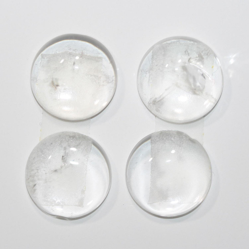 Rock Crystal Quartz Smooth Round Cabochon 16mm. (4 Pieces).