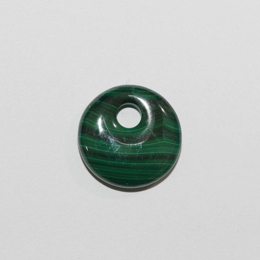 Pendentif rond lisse en malachite 20 mm