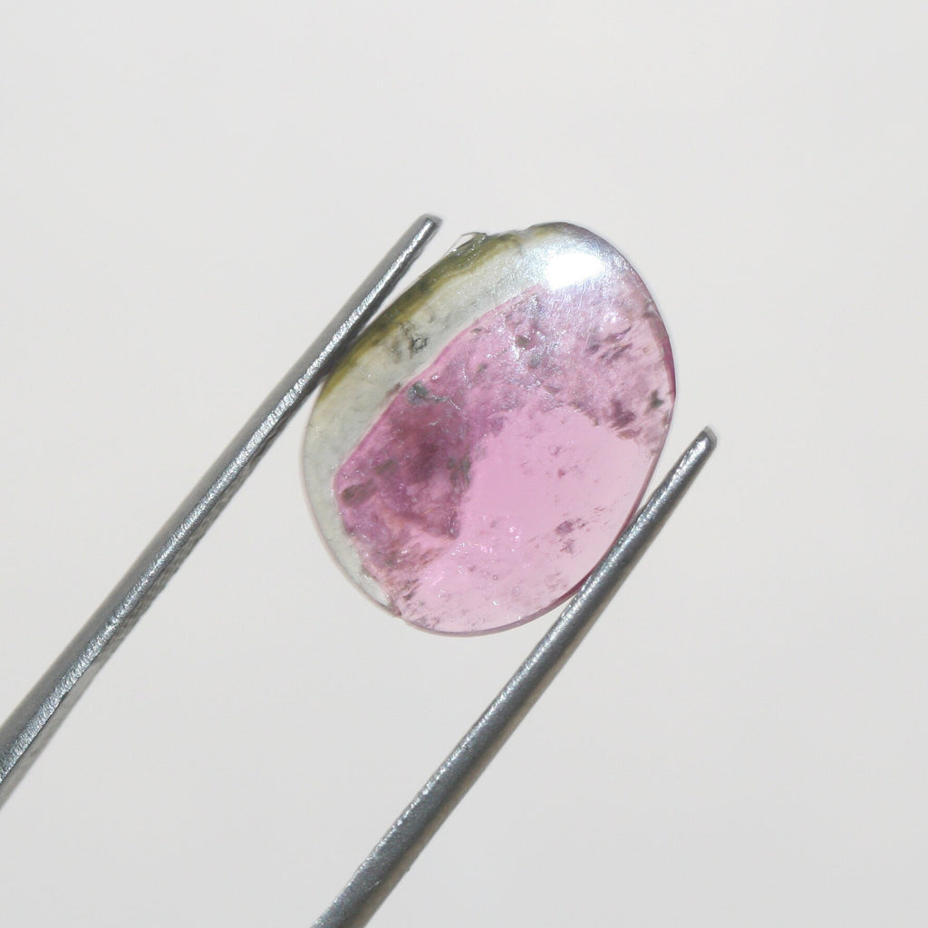Watermelon Tourmaline Oval Flat Cabochon 15x11.8mm.(2.95ct.)