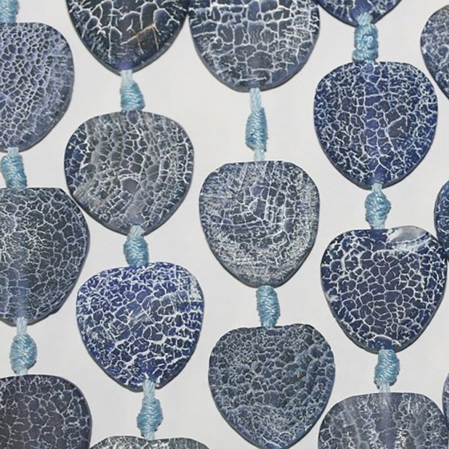 Cuentas de corazón de ágata azul de 16" con acabado mate liso, 24 x 26 mm, tira de 40 cm