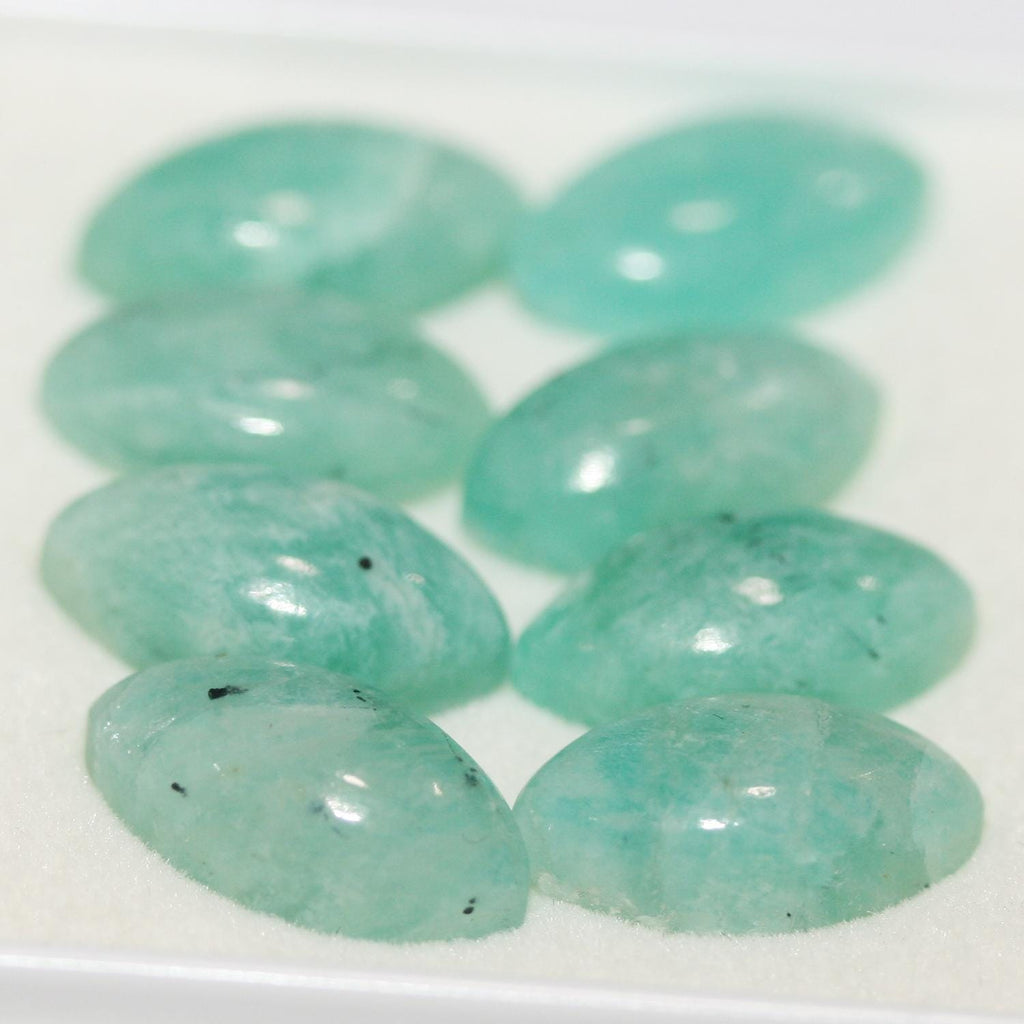 Lote de 8 Piezas Cabujón Amazonita Marquesa 14x7mm.-( 8 Piezas )