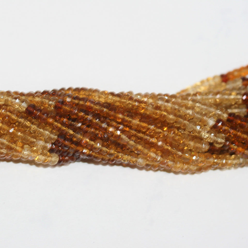 13" St Citrine Faceted Rondelle 4x2mm.-Strand 34cm.