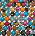 15" perles rondes à facettes en agate multicolore, 12 mm - Fil de 39 cm