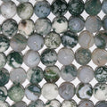 14" St  Moss Agate Faceted Round Beads 10mm.-Strand 38cm