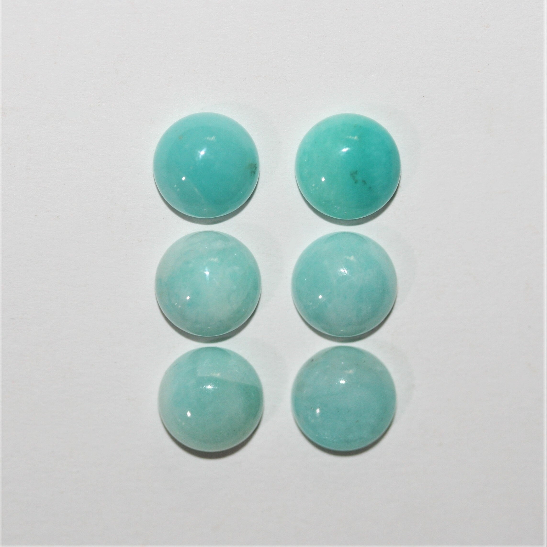 Peruvian Amazonite Round Cabochon ( 6 Pcs) 10mm
