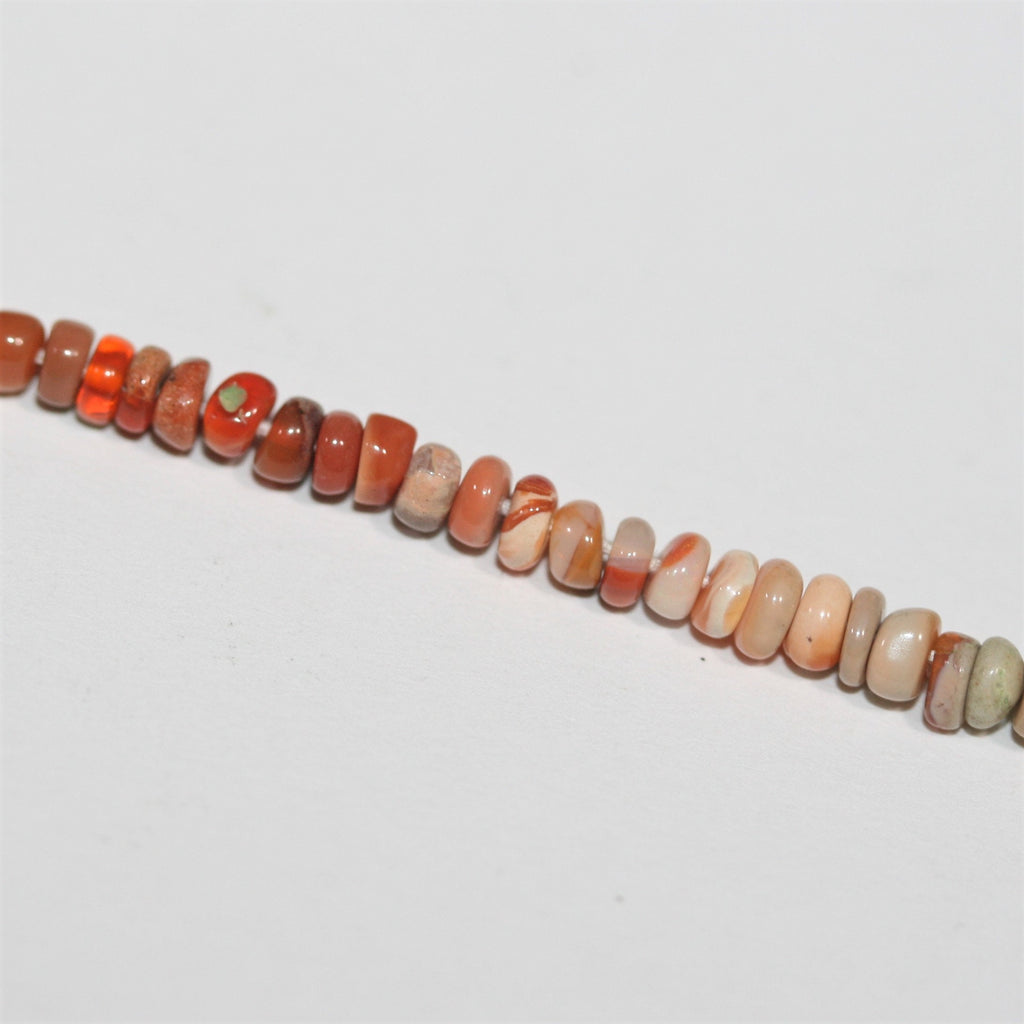 13" St Fire Opal Smooth Rondelle Beads 4x2mm.-Strand 34cm.