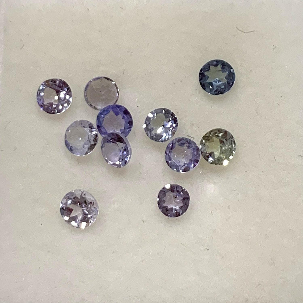 Lote de tanzanita facetada redonda de 3,5 mm y 2 quilates - Piedras preciosas al por mayor, piedra tallada de primera calidad
