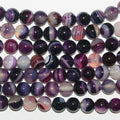 Cuentas redondas lisas de ágata morada de 16" (10-11 mm) - Hilo de 40 cm