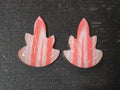 1 Matching Pair Red Agate Leaf (2 Pieces ) 23x18mm