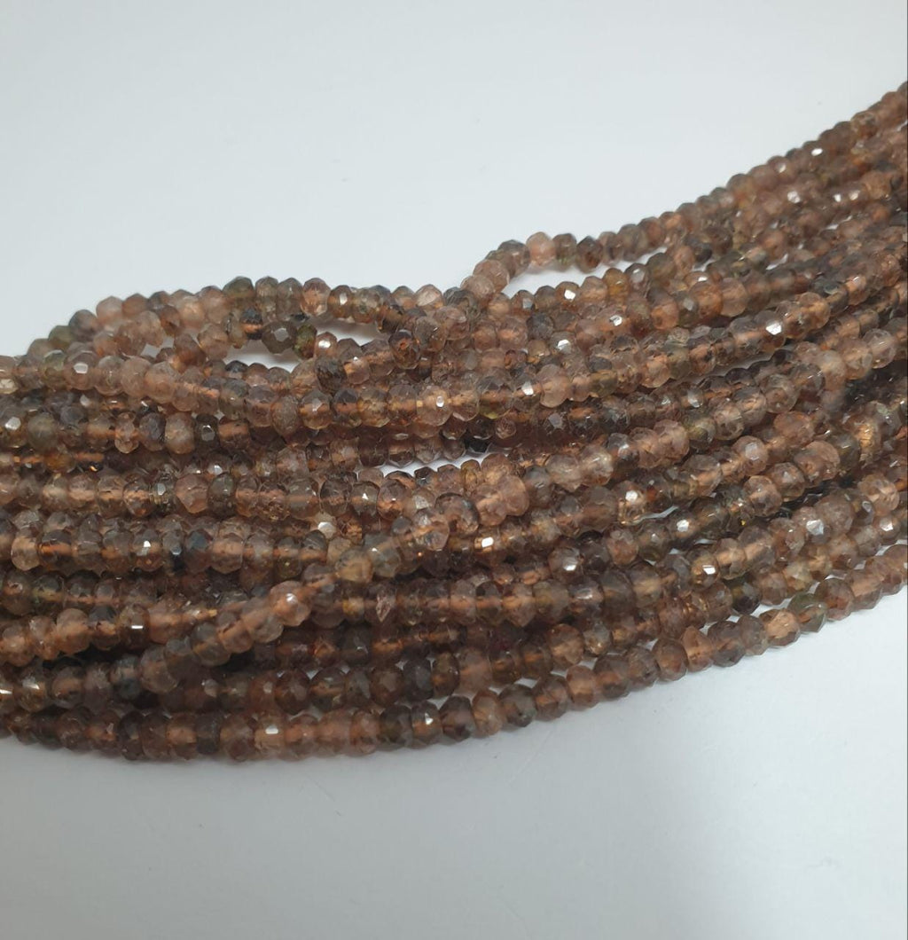 Perles rondelles à facettes en andalousite de 38 cm (15 pouces), 4 x 2 mm environ - Longueur du fil : 37 cm