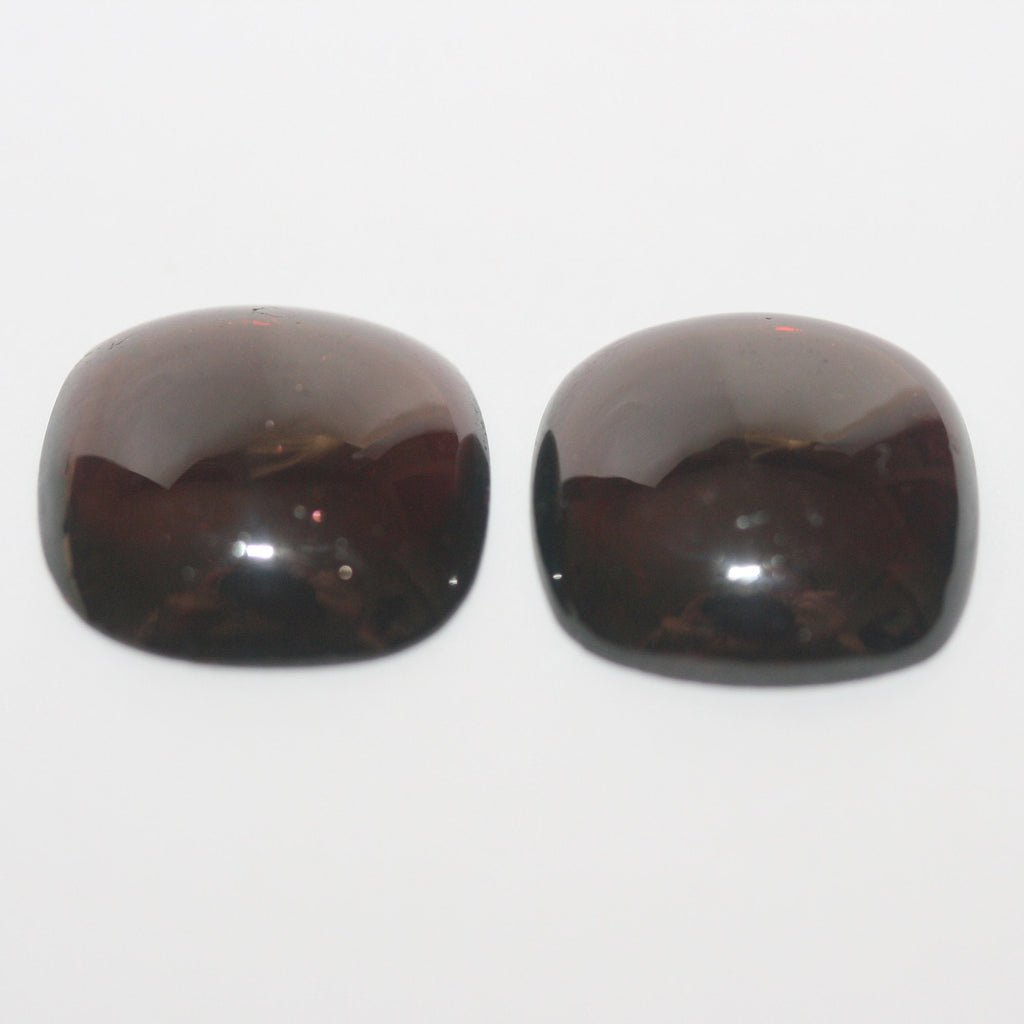 Garnet Pair Square Cabochon 14mm.-(19ct) - Designer Cabochon