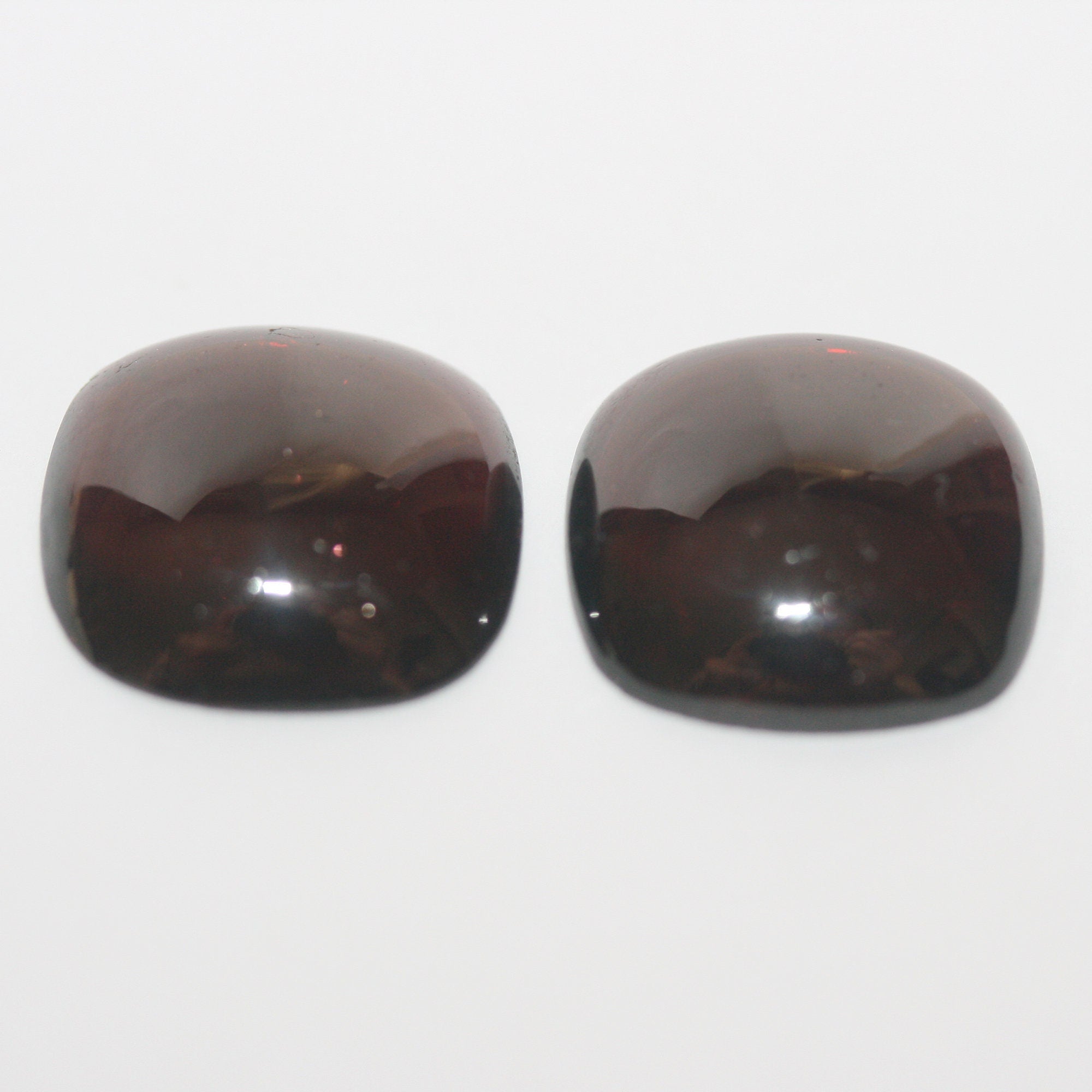 Garnet Pair Square Cabochon 14mm.-(19ct) - Designer Cabochon