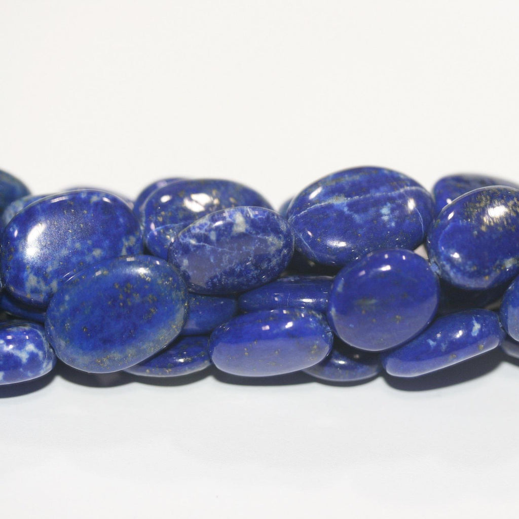 13" St Lapis Lazuli Smooth Oval Beads 16x12mm.-Strand 34cm.