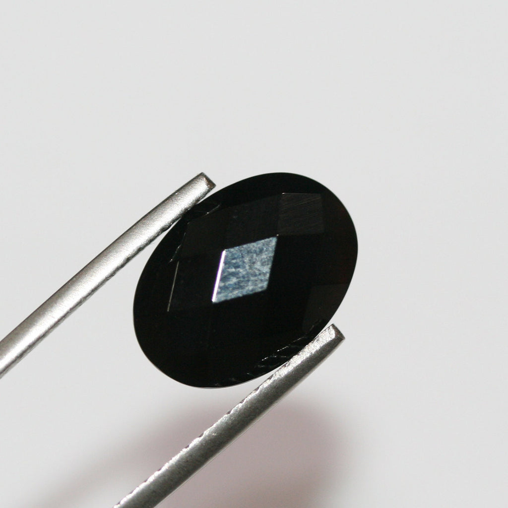 Lote de 8 cabujones facetados ovalados de ónix de 14 x 10 mm (8 unidades)