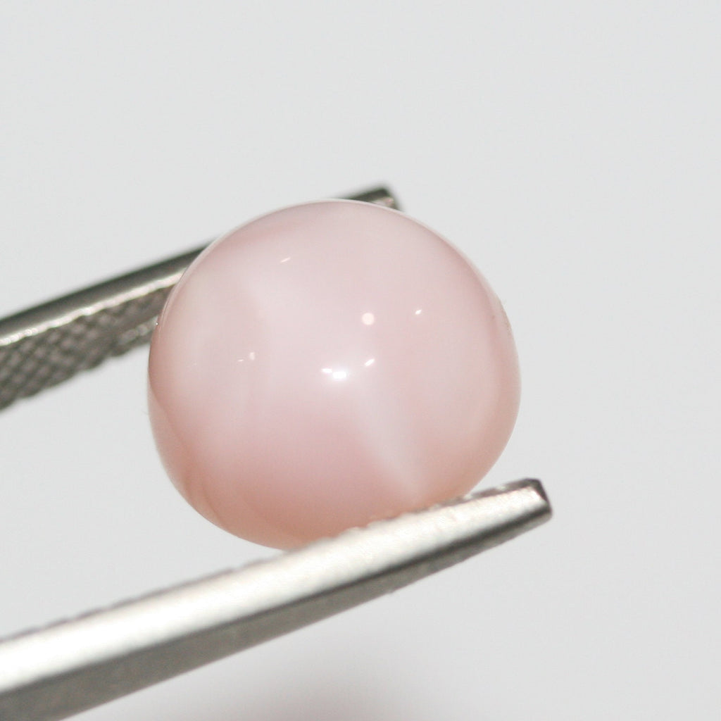 Lote de 6 cabujones redondos de ópalo rosa de 11 mm. (6 uds.).