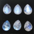 AAA Blue Fire Moonstone Drop Smooth Cabochon 10x8mm (6 pcs)