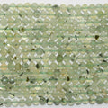 Cuentas redondas facetadas de prehnita de 4 mm (16") - Hilo de 40 cm