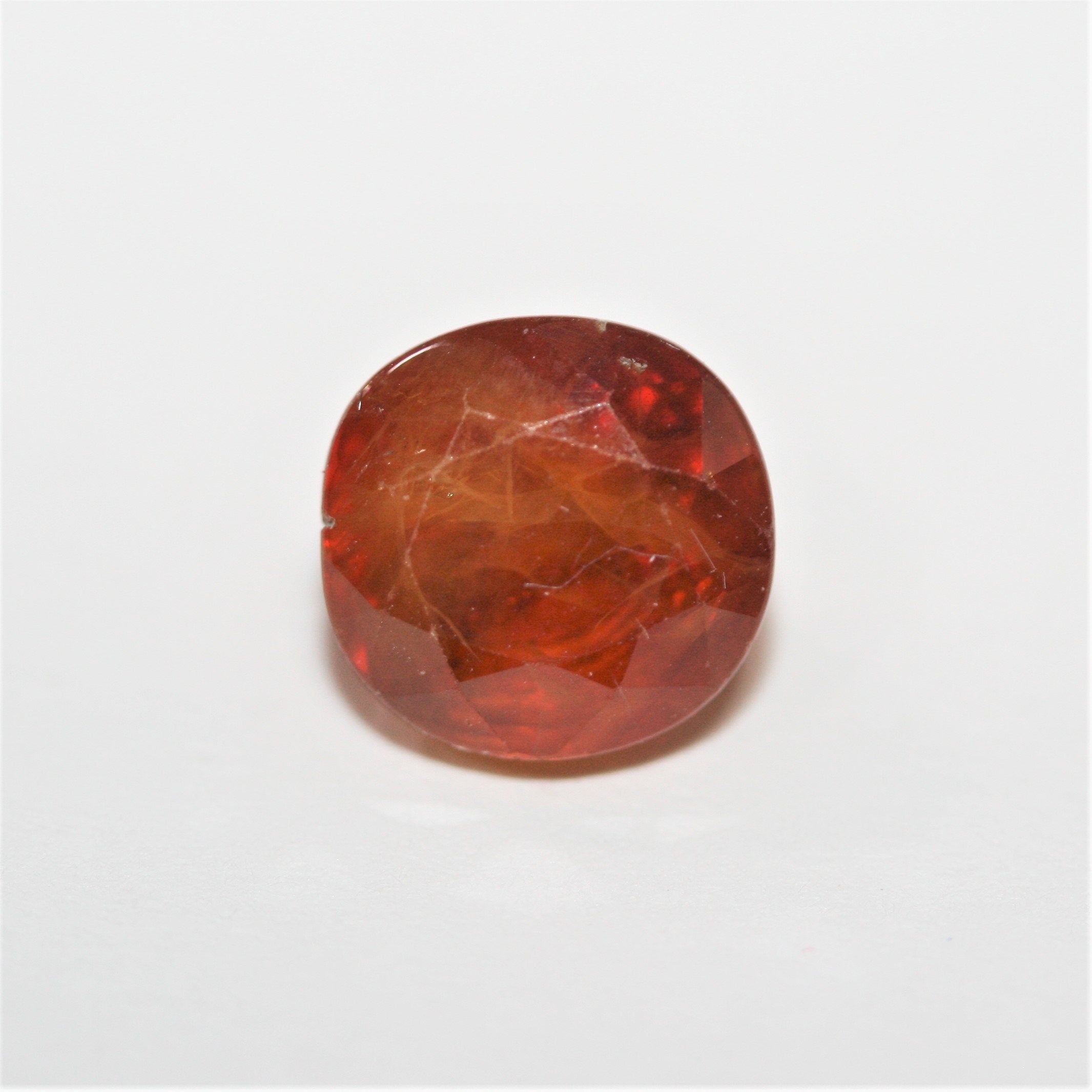 1 Pc Natural Top Orange Color Sapphire Oval Cut 8.5x8.1mm. (4.16ct.) - Wholesale Gemstones- Natural Stones For Jewelry