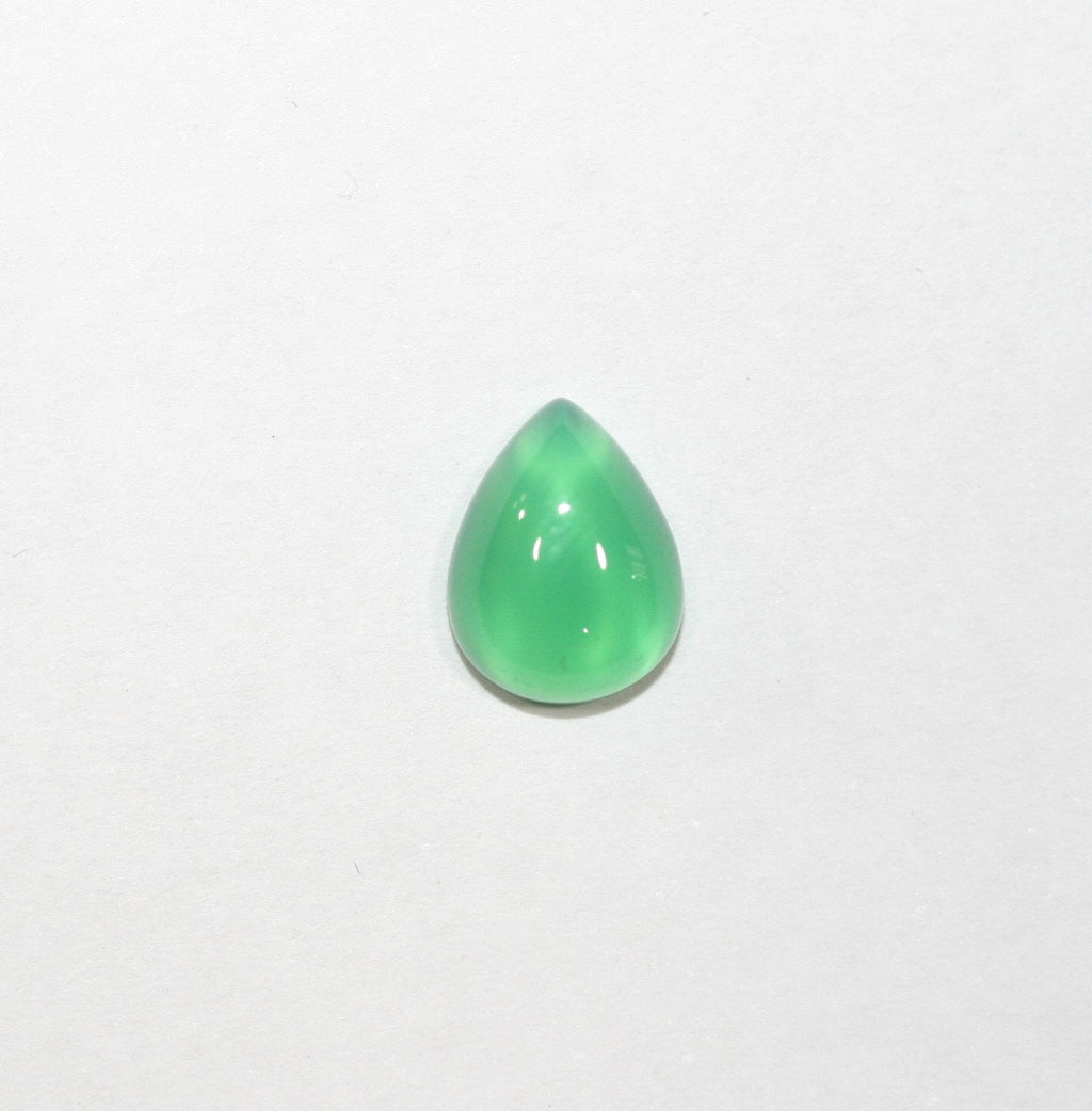 10Pcs Green Agate Drop Cabochon 10X7mm. (10 Pcs).
