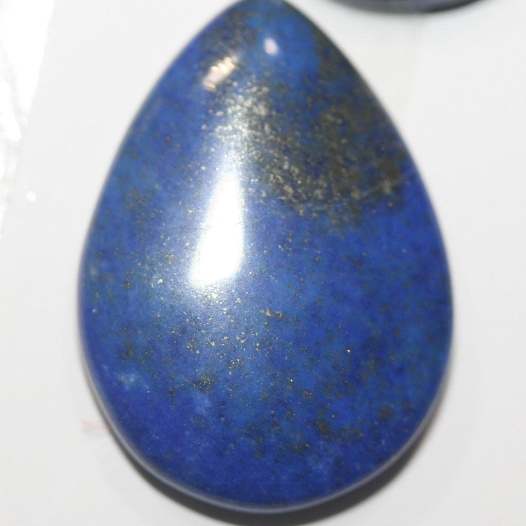 Lote de 4 cabujones lisos de lapislázuli de 25 x 18 mm aprox. (4 piezas)