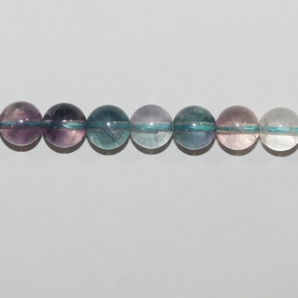 Perles rondes lisses en fluorite St, 8 mm, 15 pouces (38 cm) - Fil de 39 cm