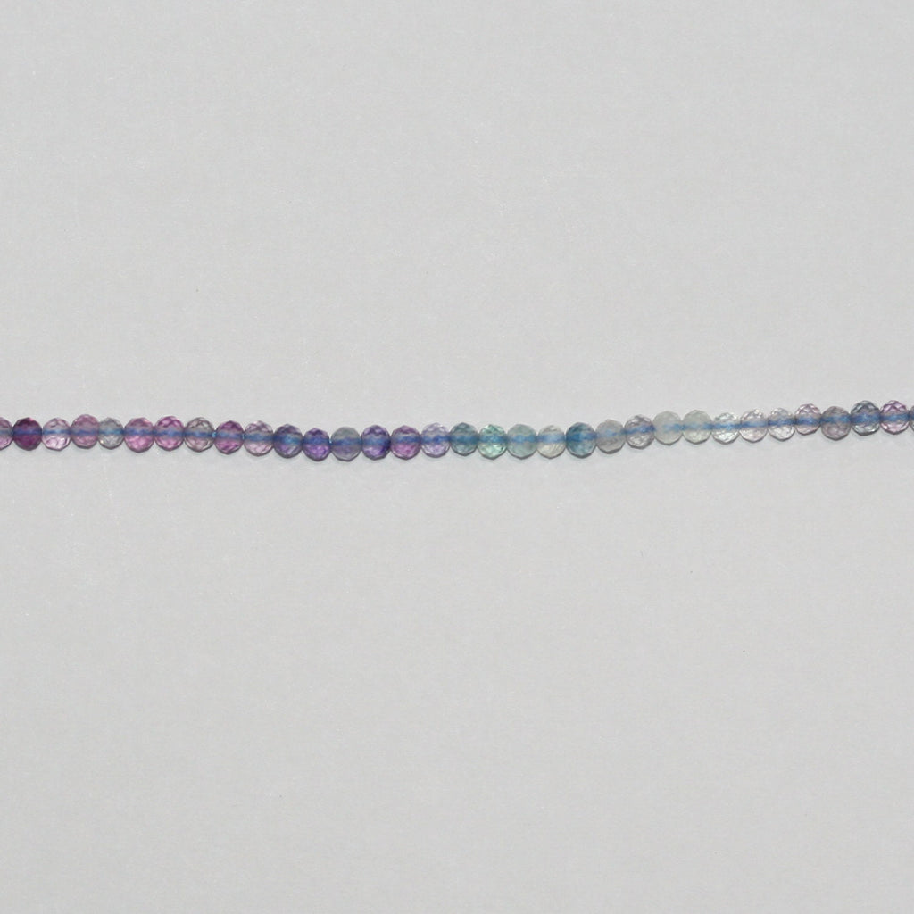 Perles rondes à facettes en fluorite St de 15 pouces, 2 mm, brin de 39 cm.